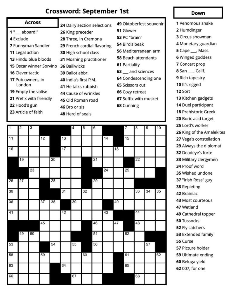 Crosswords – September 2023 – Senior Living Media