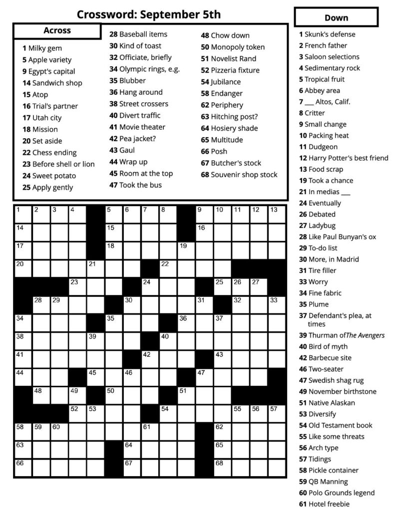 Crosswords – September 2023 – Senior Living Media