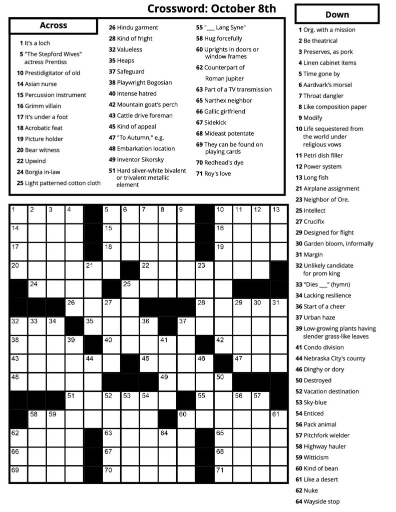 Crosswords – October 2023 – Senior Living Media