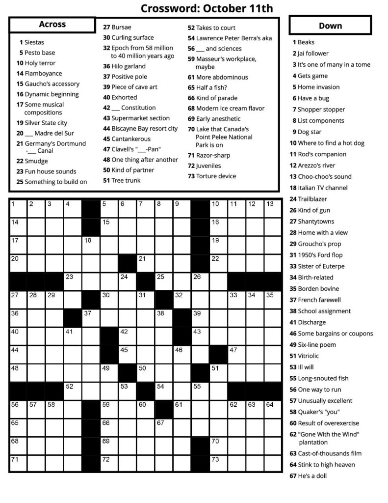 Crosswords – October 2023 – Senior Living Media