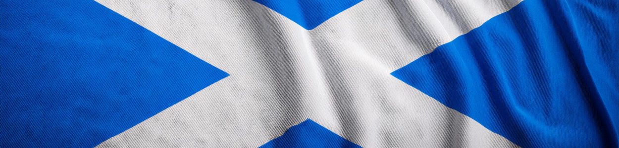 scotland flag with fabric texture